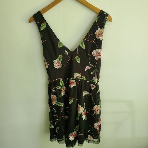 Urban Outfitters Floral Embroidered Mesh Romper - Picture 7 of 9